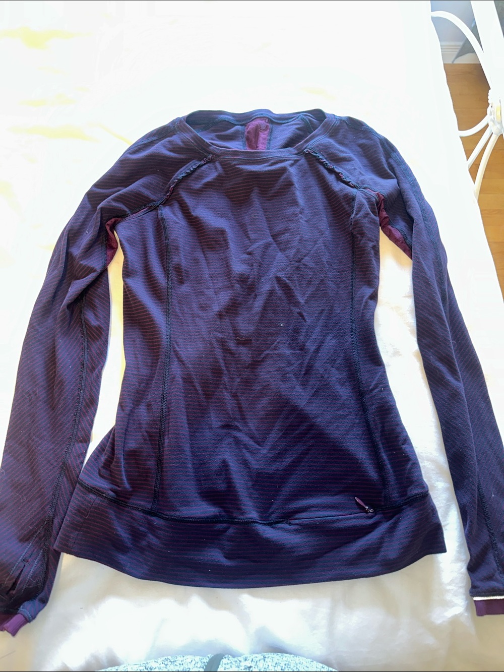 lululemon athletica Long Sleeve Performance Tee - Deep Purple with Plum Accents
